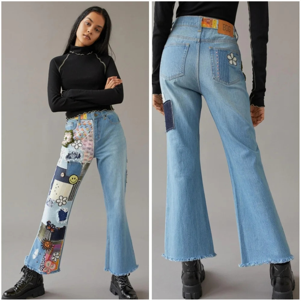 Urban Outfitters BDG High Waisted Flare Jean Indigo Crafted 26